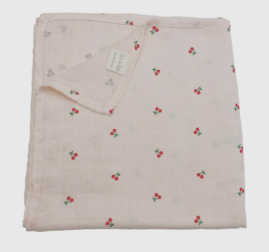 Cherry Bamboo Muslin Swaddle