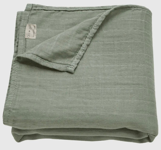 Sage Bamboo Muslin Swaddle